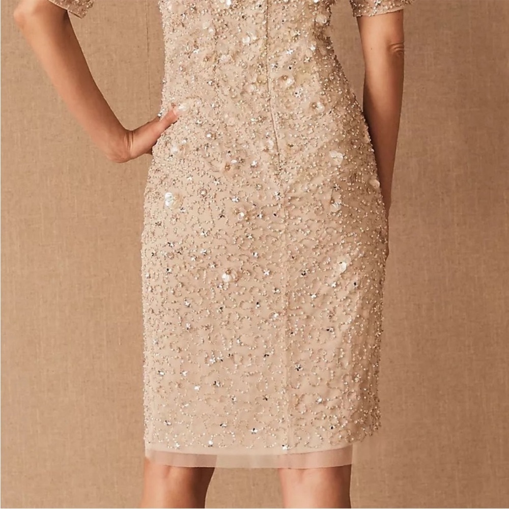 Anthropologie BHLDN Petaluma Flower Sequin Dress Adrianna Papell Plus Size 16 - Picture 5 of 15
